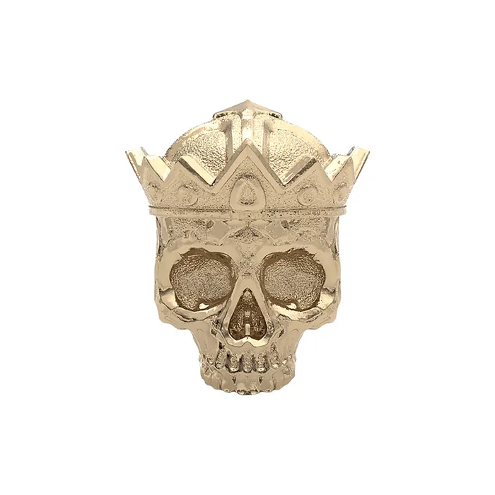 Anatometal Earrings Mini Skull Crown Threaded End in Gold