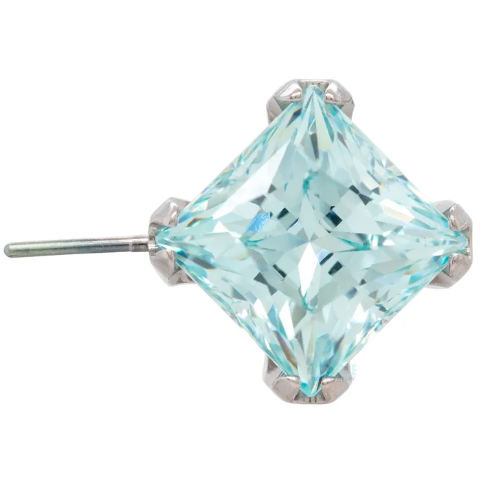 Anatometal Earrings threadless PrincessCut BrilliantCut Gems SideSet End