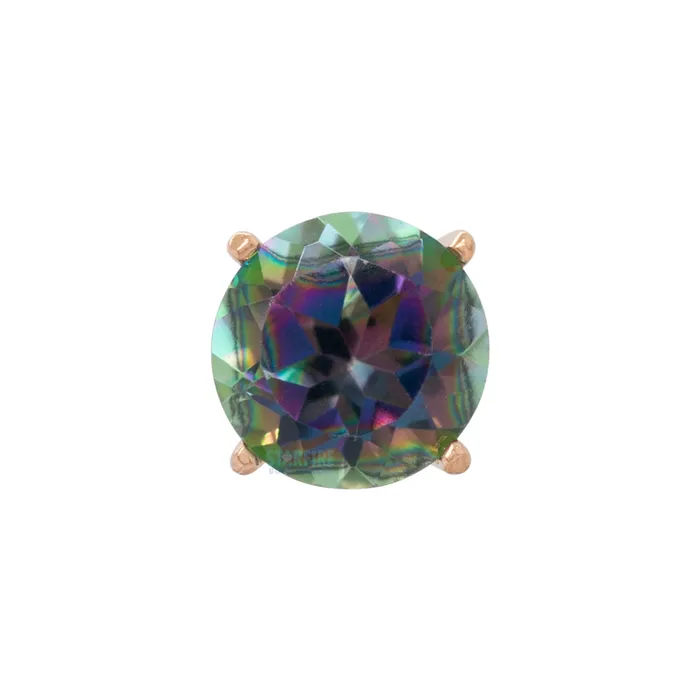 Anatometal Earrings Tiffany ProngSet Mystic Green Topaz Threaded End in Gold