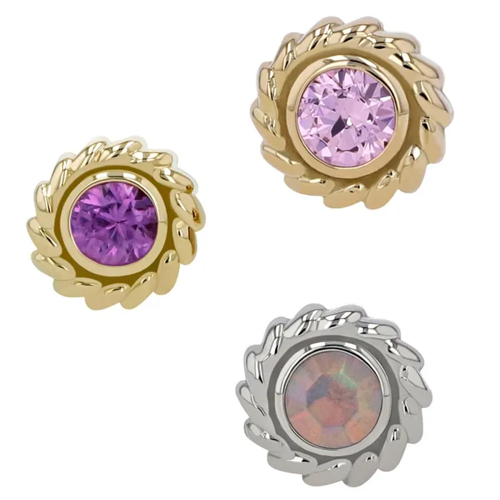 Anatometal Rings Nusura Threaded End in White Gold with 25mm BrilliantCut Gem Anatometal Rings Nusura Threaded End in White Gold with 25mm BrilliantCut Gem