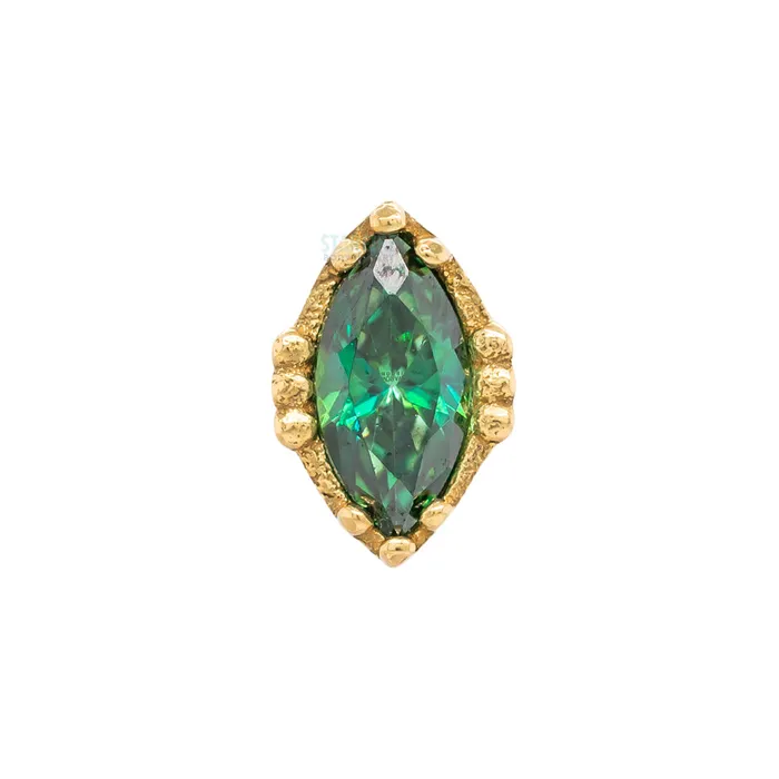 Anatometal threadless Lindsey End in Yellow Gold with MarquiseCut BrilliantCut Gem Earrings