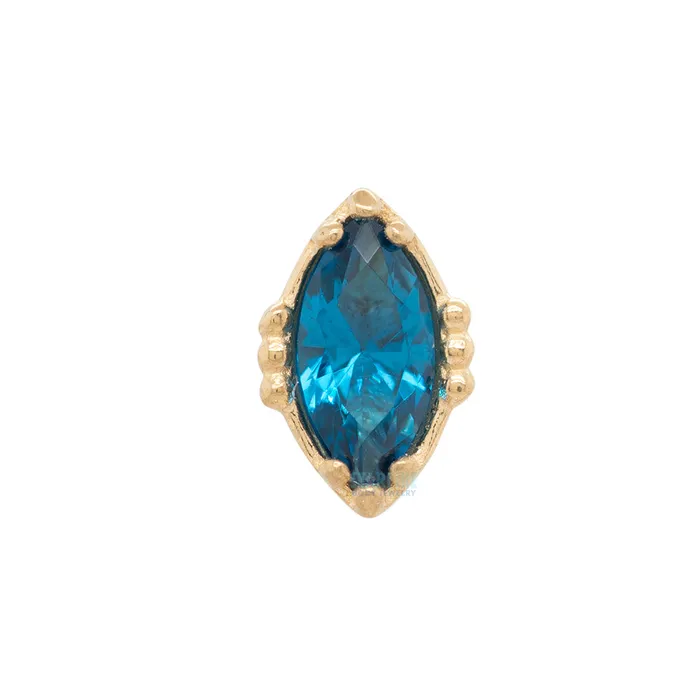 Anatometal threadless Lindsey End in Yellow Gold with MarquiseCut BrilliantCut Gem Earrings