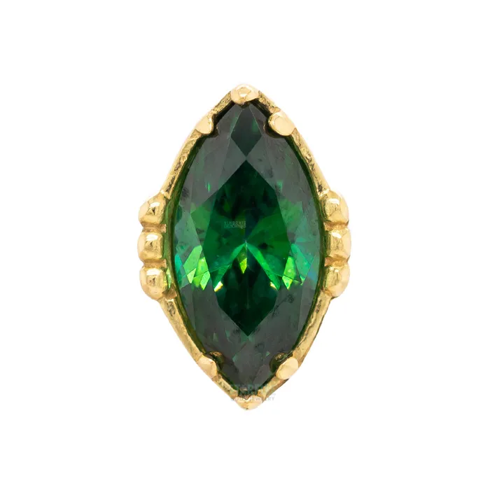 Anatometal threadless Lindsey End in Yellow Gold with MarquiseCut BrilliantCut Gem Earrings