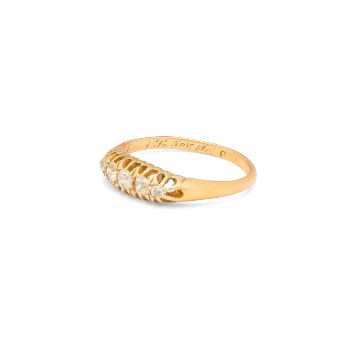 Antique Rings Victorian Old Mine Cut Diamond and 18k Gold Ring