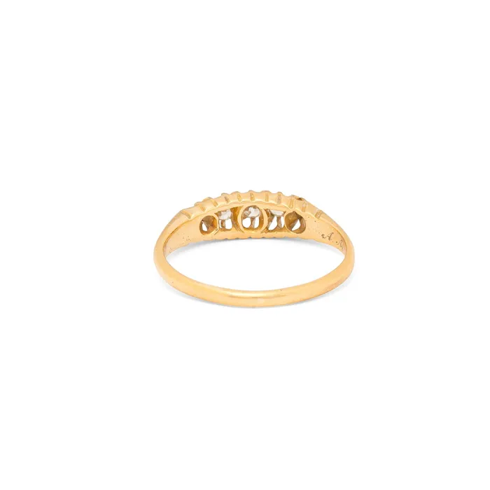 Antique Rings Victorian Old Mine Cut Diamond and 18k Gold Ring