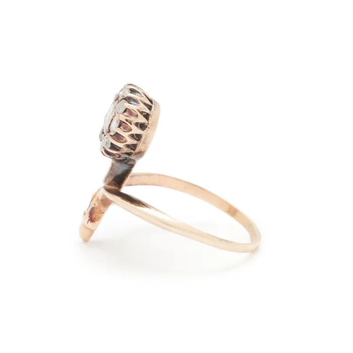 Antique Rings Victorian Rose Cut Diamond And 14k Gold Ring