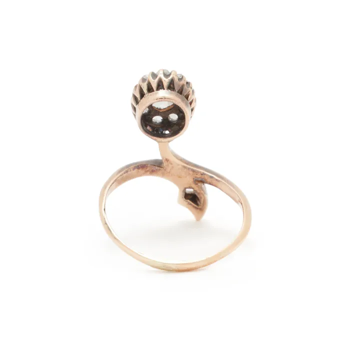 Antique Rings Victorian Rose Cut Diamond And 14k Gold Ring