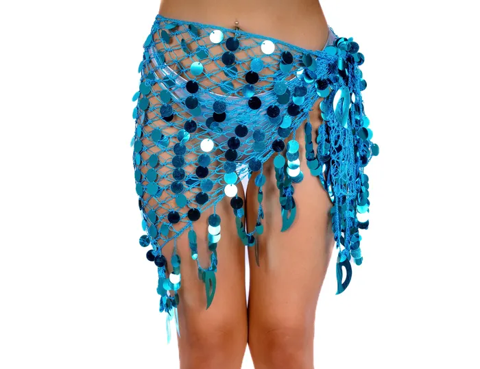 Aqua Sequin Wrap Skirt THE LUMi SHOP Earrings