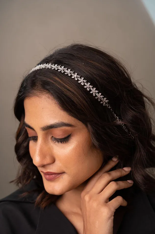 Attrangi Earrings Flower Girl Diamond Sheeshband HairBand