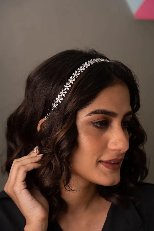 Attrangi Earrings Flower Girl Diamond Sheeshband HairBand