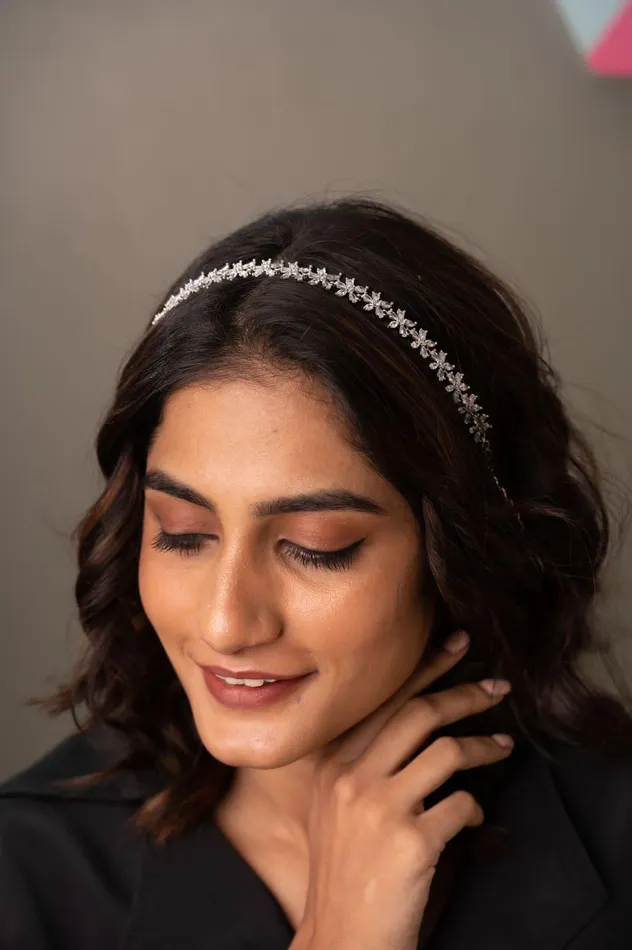 Attrangi Earrings Flower Girl Diamond Sheeshband HairBand