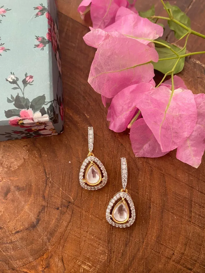 Attrangi Earrings Polki Drop Indo Western Earrings