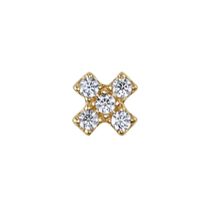 Body Vision BVLA Earrings Lois X Threaded End in Gold with DIAMONDS