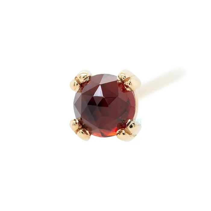 Body Vision BVLA Earrings Rose Cut Garnet Prong Set Nostril Screw in Gold
