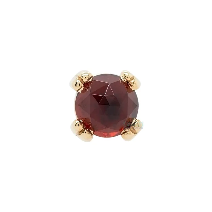 Body Vision BVLA Earrings Rose Cut Garnet Prong Set Nostril Screw in Gold