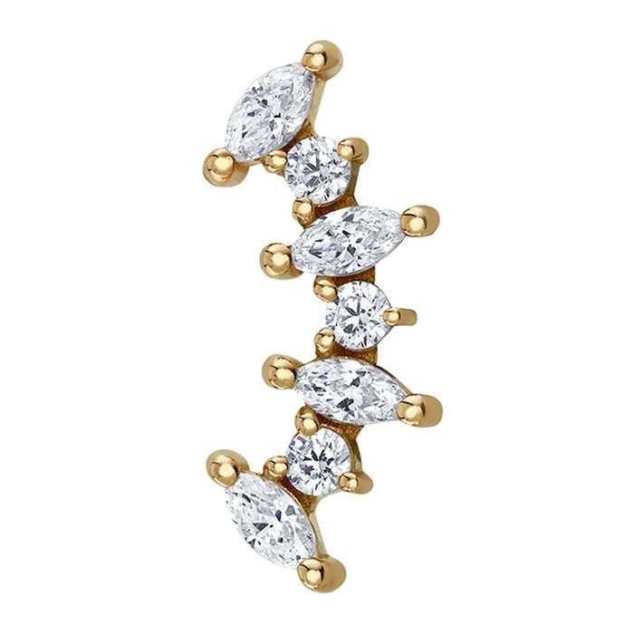 Body Vision BVLA Earrings Sara Threaded End in Gold with DIAMONDS