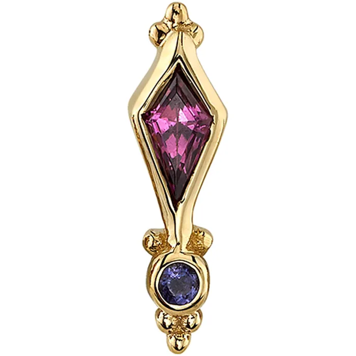 Body Vision BVLA Earrings Sensation Threaded End in Gold with Rhodolite Iolite Body Vision BVLA Earrings Sensation Threaded End in Gold with Rhodolite Iolite
