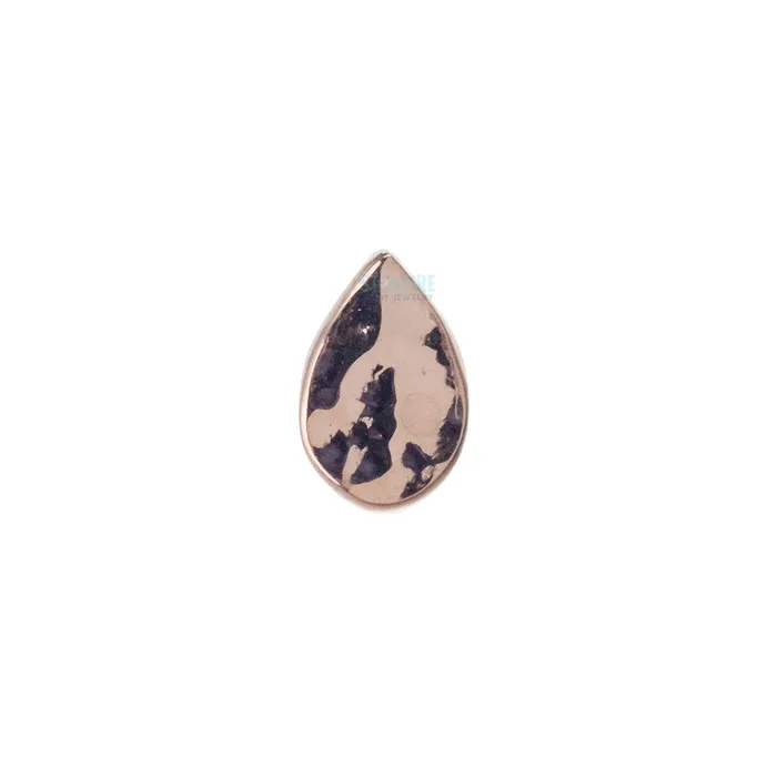 Body Vision BVLA Earrings threadless Flat Teardrop HAMMERED FINISH Pin in Gold