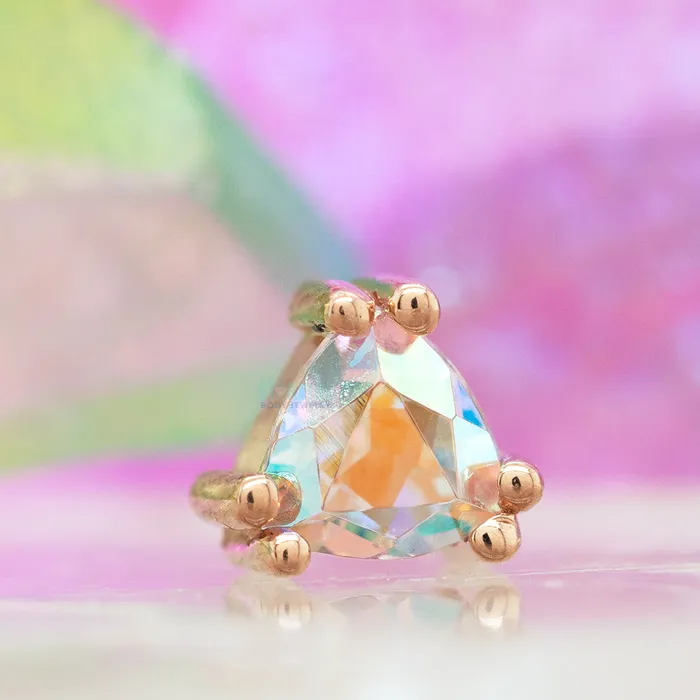Body Vision BVLA Earrings threadless Tanti Pin in Gold with Mercury Mist Topaz