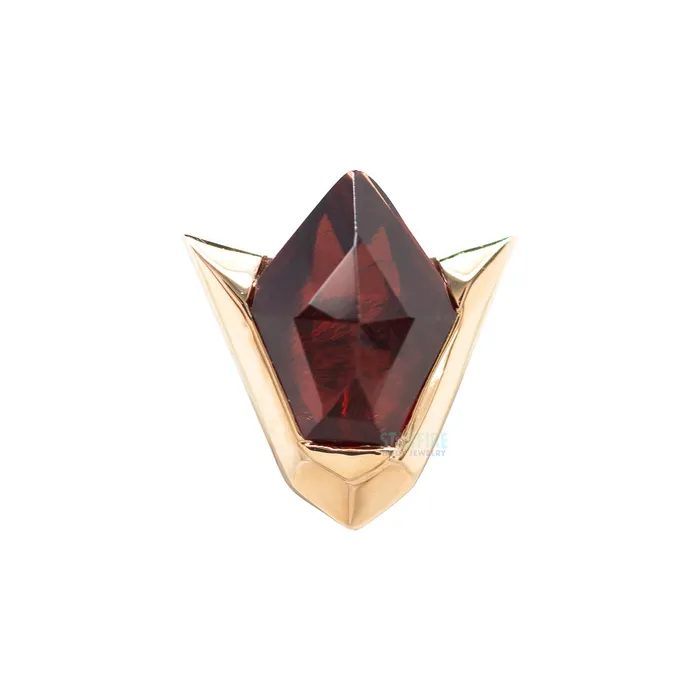 Body Vision BVLA Necklaces Spirit of Fire Threaded End in Gold with Hand Cut Garnet