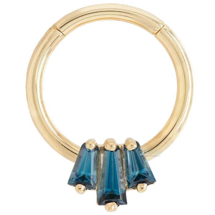 Body Vision BVLA Rings Oceane 3 Hinge Ring in Gold with London Blue Topaz