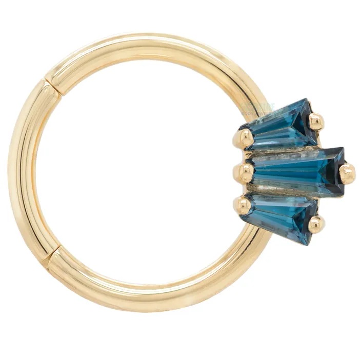 Body Vision BVLA Rings Oceane 3 Hinge Ring in Gold with London Blue Topaz