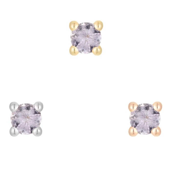 Buddha Jewelry Organics Earrings threadless ProngSet Tanzanite End in Gold
