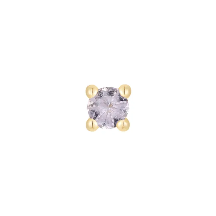 Buddha Jewelry Organics Earrings threadless ProngSet Tanzanite End in Gold