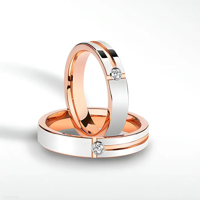 Butterscotch Tungsten Couple Rings Earrings