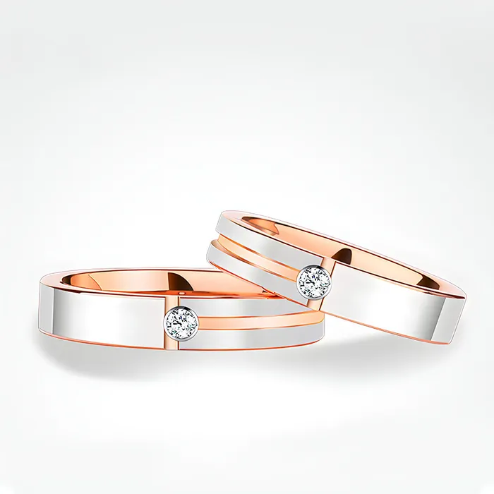 Butterscotch Tungsten Couple Rings Earrings