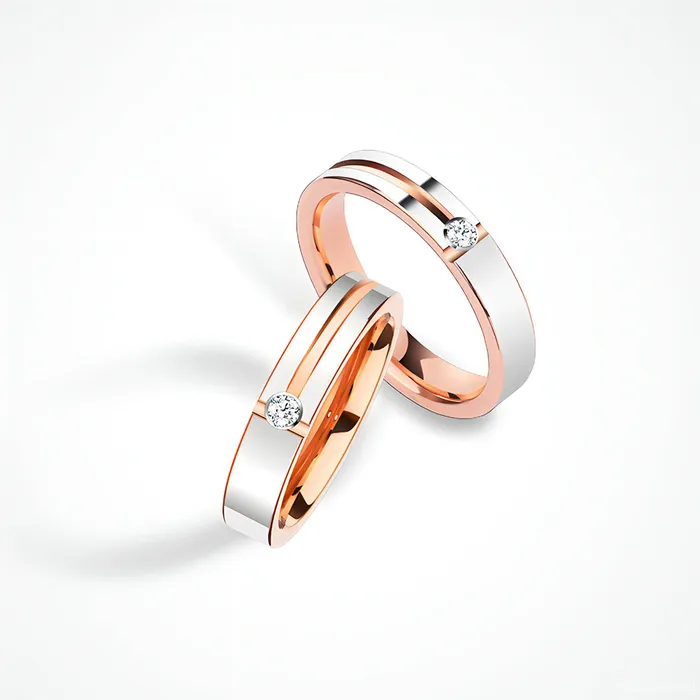 Butterscotch Tungsten Couple Rings Earrings