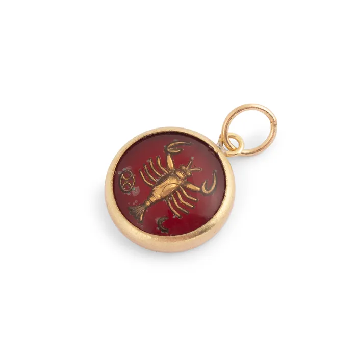 Cancer 14K Gold Bubble Charm Vintage Earrings
