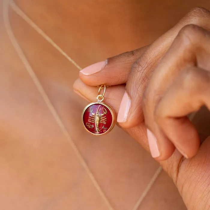 Cancer 14K Gold Bubble Charm Vintage Earrings