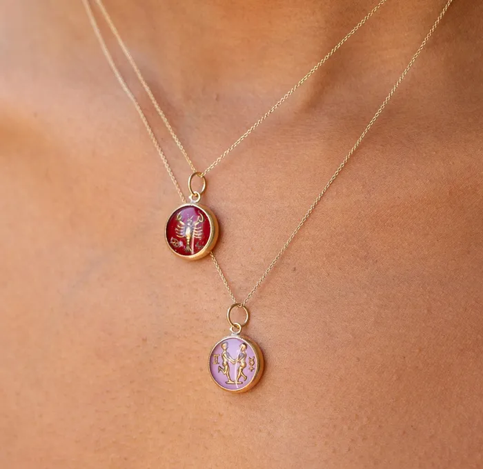 Cancer 14K Gold Bubble Charm Vintage Earrings