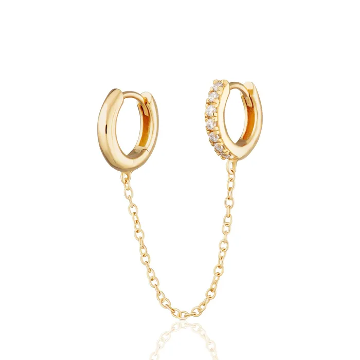 Chain Linked Mismatched Huggie Single Earring Scream Pretty Earrings