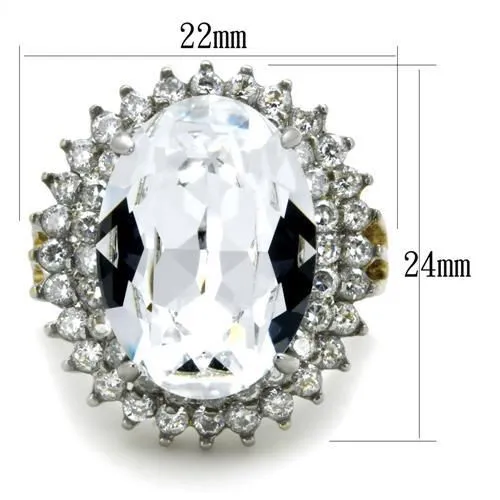 CJ1894 Wholesale Womens Stainless Steel TwoTone IP Gold Top Grade Crystal Clear Ring Green Rings CJ1894 Wholesale Womens Stainless Steel TwoTone IP Gold Top Grade Crystal Clear Ring Green Rings