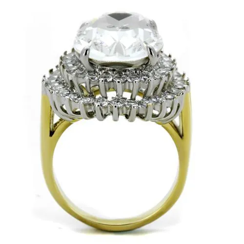 CJ1894 Wholesale Womens Stainless Steel TwoTone IP Gold Top Grade Crystal Clear Ring Green Rings CJ1894 Wholesale Womens Stainless Steel TwoTone IP Gold Top Grade Crystal Clear Ring Green Rings