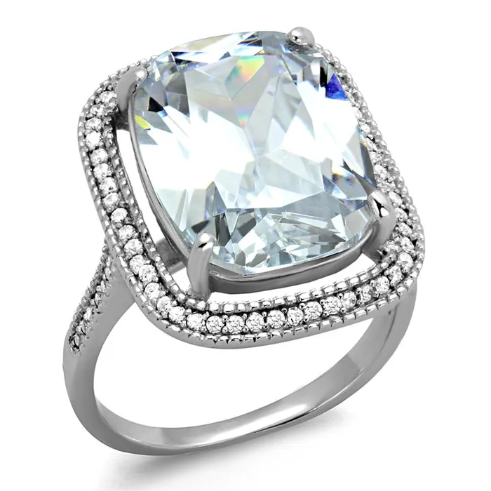 CJ391 Wholesale Womens Rhodium 925 Sterling Silver Ring with AAA Grade CZ in Clear Engagement Ring Green Rings CJ391 Wholesale Womens Rhodium 925 Sterling Silver Ring with AAA Grade CZ in Clear Engagement Ring Green Rings
