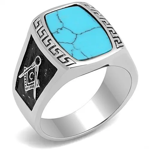 CJE3044 Wholesale Mens Stainless Steel High polished Synthetic Sea Blue Masonic Ring Green Rings CJE3044 Wholesale Mens Stainless Steel High polished Synthetic Sea Blue Masonic Ring Green Rings