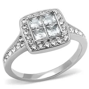 CJE3137 Wholesale Womens Stainless Steel Clear AAA Grade CZ Ring Green Rings CJE3137 Wholesale Womens Stainless Steel Clear AAA Grade CZ Ring Green Rings