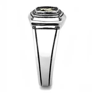 CJE3226 Wholesale Mens Stainless Steel TwoTone IP Gold Epoxy Eagle Ring Green Rings CJE3226 Wholesale Mens Stainless Steel TwoTone IP Gold Epoxy Eagle Ring Green Rings