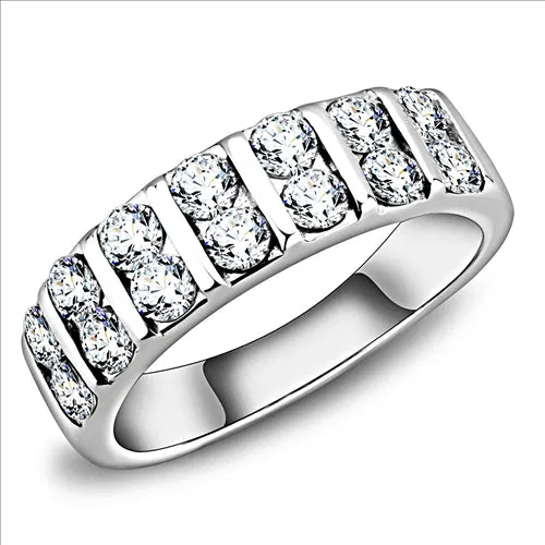 CJE3504 Wholesale Womens Stainless Steel AAA Grade CZ Clear Stone Band Green Rings CJE3504 Wholesale Womens Stainless Steel AAA Grade CZ Clear Stone Band Green Rings