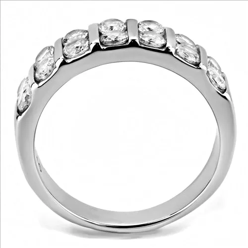 CJE3504 Wholesale Womens Stainless Steel AAA Grade CZ Clear Stone Band Green Rings CJE3504 Wholesale Womens Stainless Steel AAA Grade CZ Clear Stone Band Green Rings