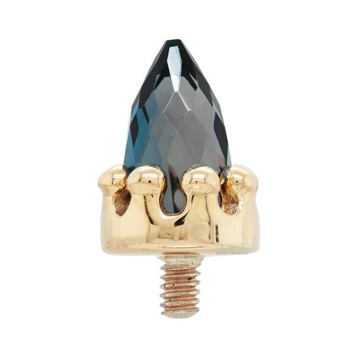 Crown Bullet Threaded End in Gold with Faceted London Blue Topaz Body Vision BVLA Rings Crown Bullet Threaded End in Gold with Faceted London Blue Topaz Body Vision BVLA Rings