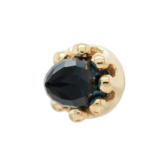 Crown Bullet Threaded End in Gold with Faceted London Blue Topaz Body Vision BVLA Rings