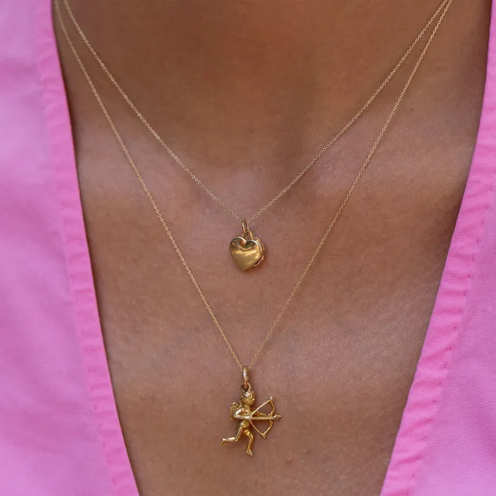 Cupid 10k Gold Charm Vintage Earrings
