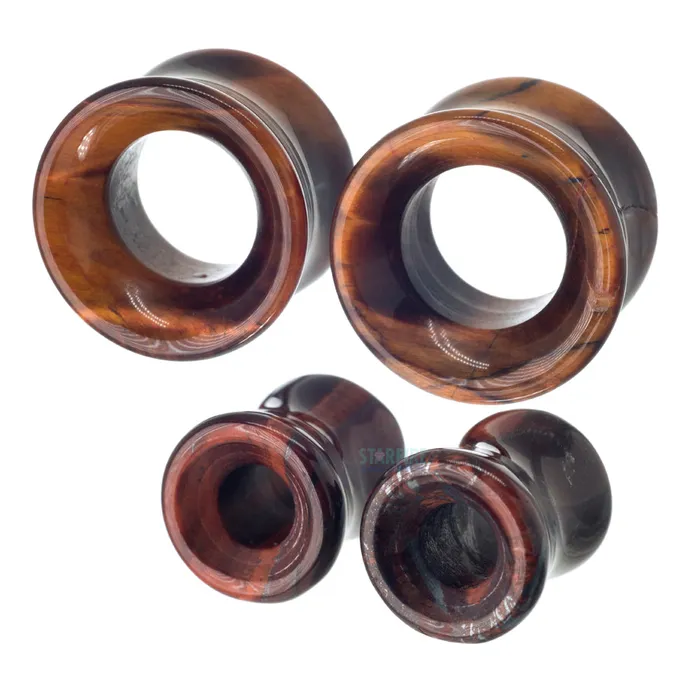 Diablo Organics Earrings Stone Eyelets Red Tigers Eye