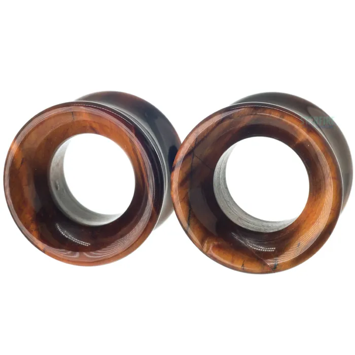 Diablo Organics Earrings Stone Eyelets Red Tigers Eye