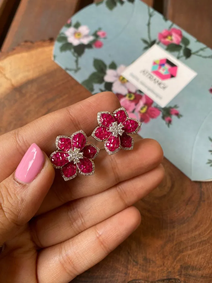 Diana Invisible Setting Earrings Diamond Studs Attrangi Earrings