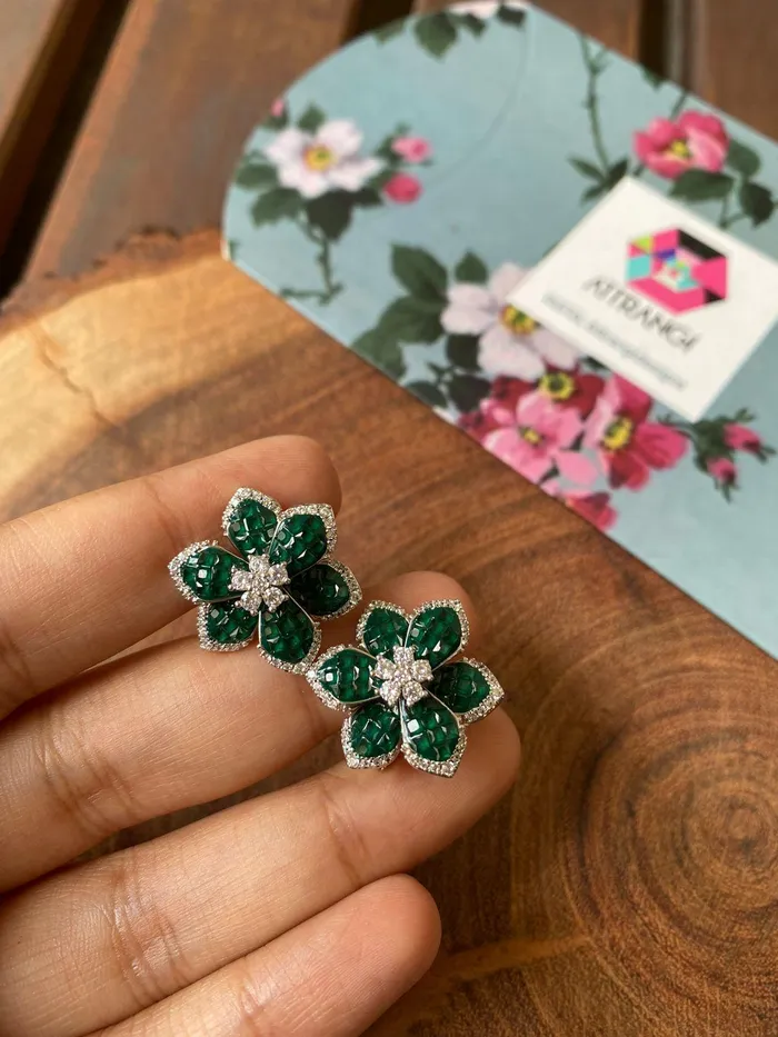 Diana Invisible Setting Earrings Diamond Studs Attrangi Earrings